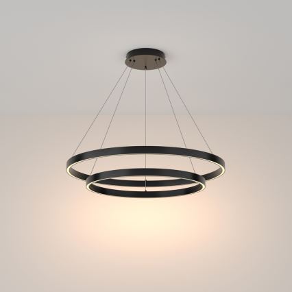 Maytoni MOD058PL-L74B3K - LED Пендел RIM LED/88W/230V 3000K Ø 80 см черен