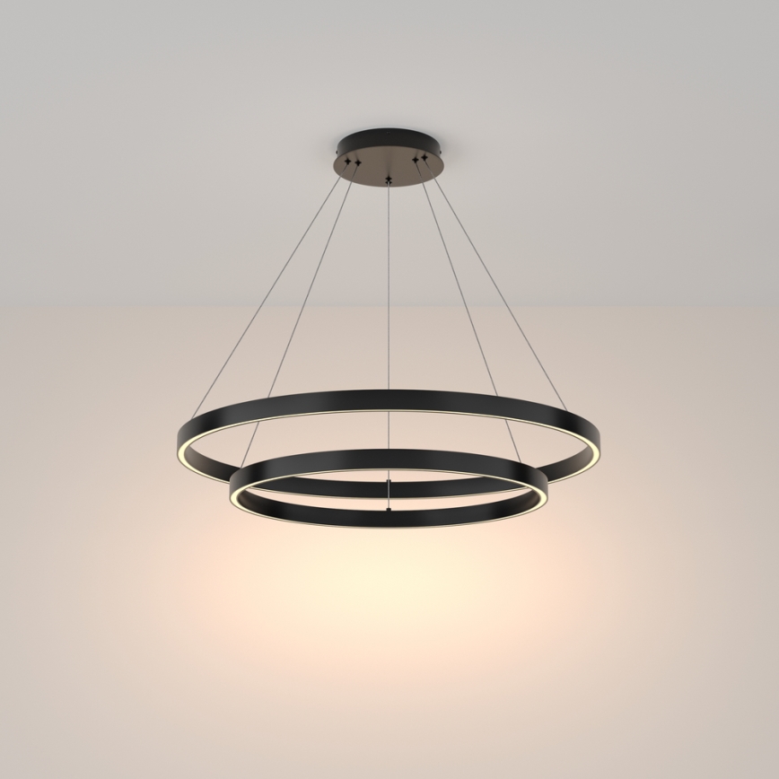 Maytoni MOD058PL-L74B3K - LED Пендел RIM LED/88W/230V 3000K Ø 80 см черен