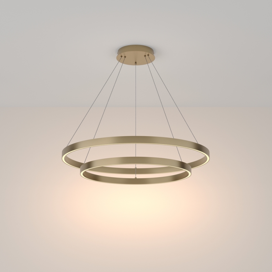 Maytoni MOD058PL-L74BS3K - LED Пендел RIM LED/88W/230V 3000K Ø 80 см златист