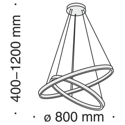 Maytoni MOD058PL-L74BS3K - LED Пендел RIM LED/88W/230V 3000K Ø 80 см златист