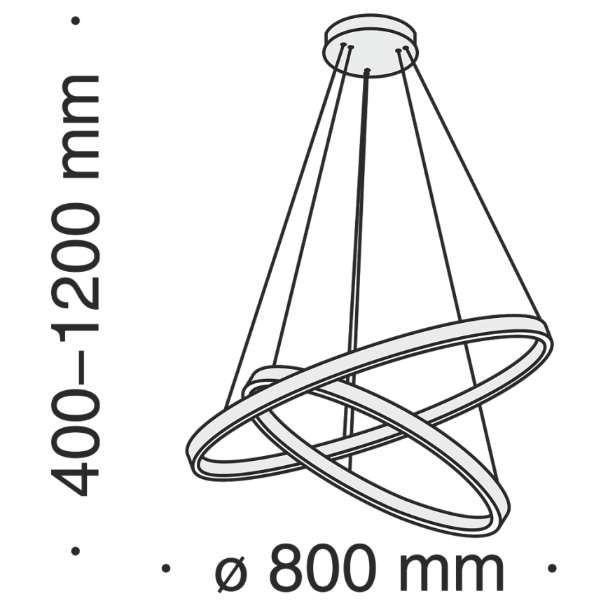 Maytoni MOD058PL-L74BS3K - LED Пендел RIM LED/88W/230V 3000K Ø 80 см златист