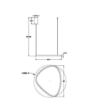 Maytoni MOD072PL-L28BS3K1 - LED Пендел GLINT LED/24W/230V златист Ø 60 см