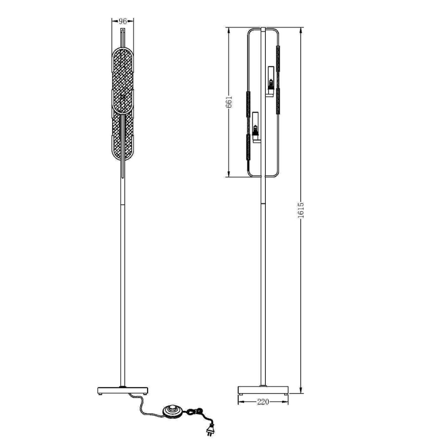 Maytoni MOD099FL-02G - Лампион MARMO 2xG9/40W/230V