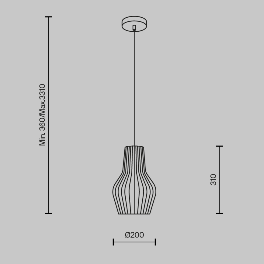 Maytoni MOD191PL-01W - Пендел ROOTS 1xE27/40W/230V Ø 20 см бежов