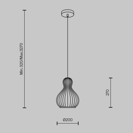 Maytoni MOD192PL-01W - Пендел ROOTS 1xE27/40W/230V Ø 20 см бежов