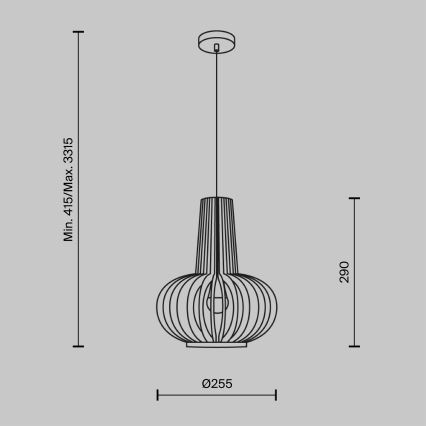 Maytoni MOD193PL-01W - Пендел ROOTS 1xE27/40W/230V Ø 22,5 см бежов