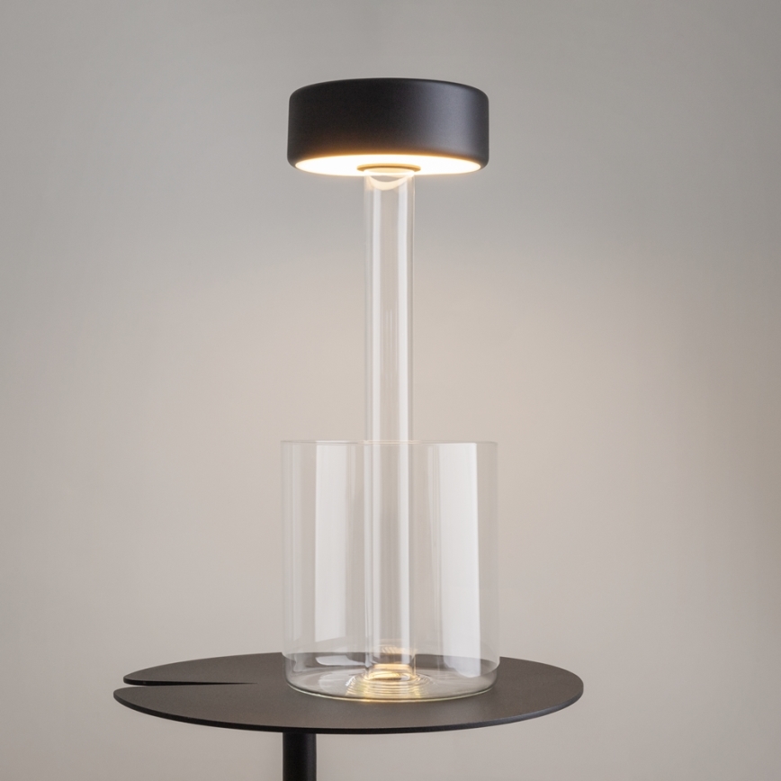 Maytoni MOD229TL-L3B3K1 - LED Димируем акумулаторен преносим настолна лампа LED/3W/5V 2200-4000K черен/прозрачен