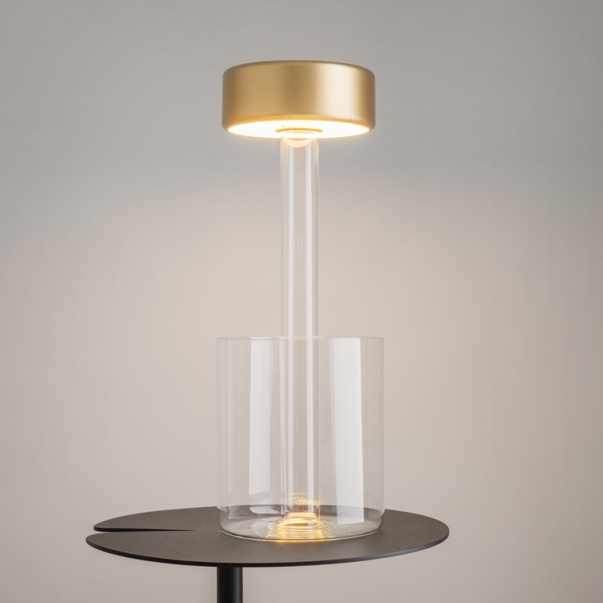 Maytoni MOD229TL-L3G3K1 - LED Димируем акумулаторен преносим настолна лампа LED/3W/5V 2200-4000K златист/прозрачен