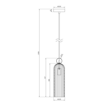 Maytoni MOD302PL-01GR - Пендел ANTIC 1xE14/40W/230V златист/сив