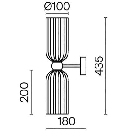 Maytoni MOD302WL-02GR - Аплик ANTIC 2xE14/40W/230V златист/сив