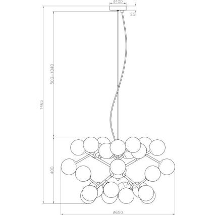 Maytoni MOD545PL-24B - Пендел DALLAS 24xG9/28W/230V черен