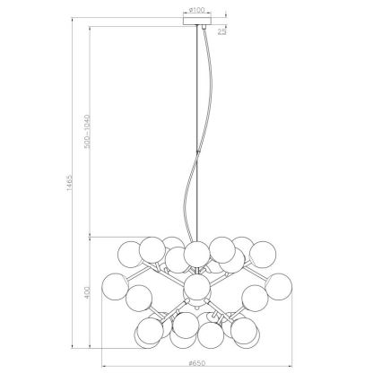 Maytoni MOD545PL-24BS - Пендел DALLAS 24xG9/28W/230V златист