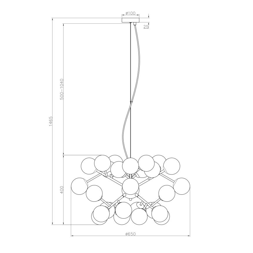 Maytoni MOD545PL-24BS - Пендел DALLAS 24xG9/28W/230V златист