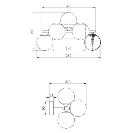 Maytoni MOD547WL-05B - Аплик DALLAS 5xG9/28W/230V черен