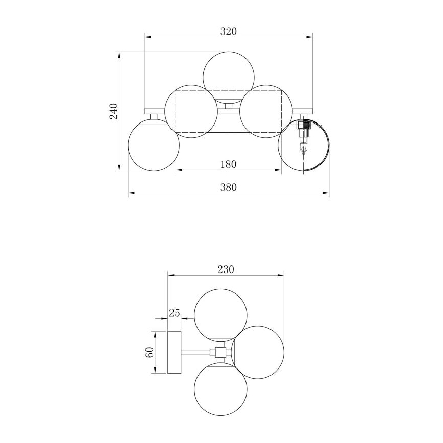 Maytoni MOD547WL-05B - Аплик DALLAS 5xG9/28W/230V черен