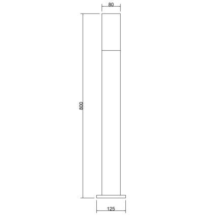 Maytoni O418FL-01GR1 - Екстериорна лампа WILLIS 1xE27/60W/230V 80 см IP54 антрацит