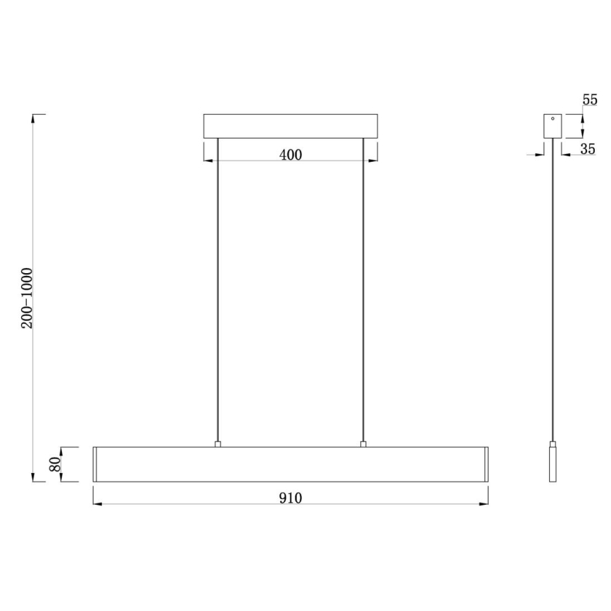 Maytoni P010PL-L23B4K - LED Пендел STEP LED/23W/230V 4000K 91 см черен
