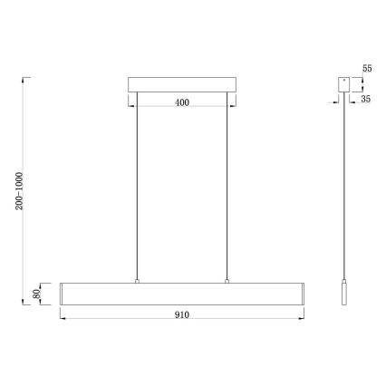 Maytoni P010PL-L23G3K - LED Пендел STEP LED/23W/230V 3000K 91 см златист