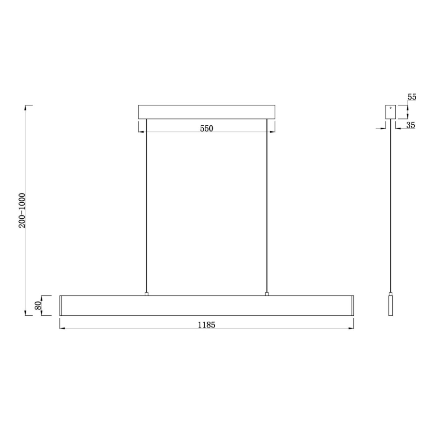 Maytoni P010PL-L30B4K - LED Пендел STEP LED/30W/230V 4000K 118,5 см черен