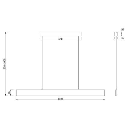 Maytoni P010PL-L30W4K - LED Пендел STEP LED/30W/230V 4000K 118,5 см бял