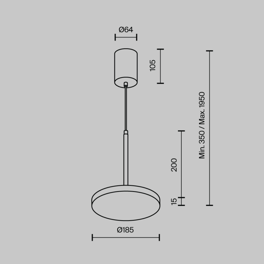 Maytoni P076PL-L12W3K-B - LED Пендел PLATO LED/12W/230V 3000K черен