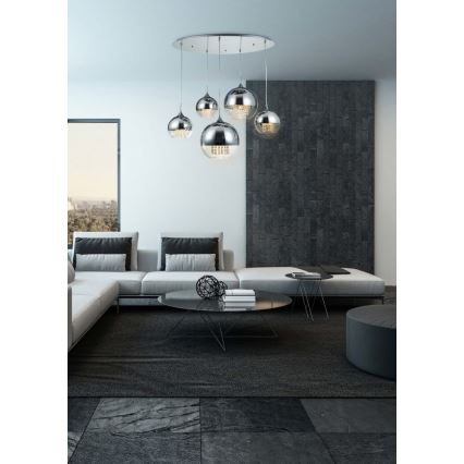 Maytoni P140-PL-170-5-N - Пендел FERMI 5xE27/60W/230V лъскав хром