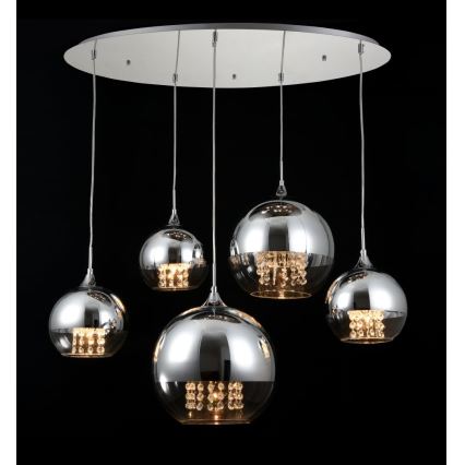 Maytoni P140-PL-170-5-N - Пендел FERMI 5xE27/60W/230V лъскав хром