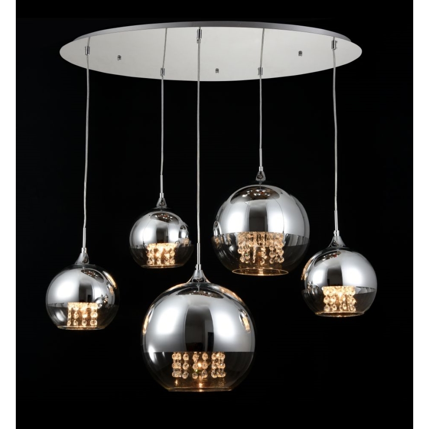 Maytoni P140-PL-170-5-N - Пендел FERMI 5xE27/60W/230V лъскав хром