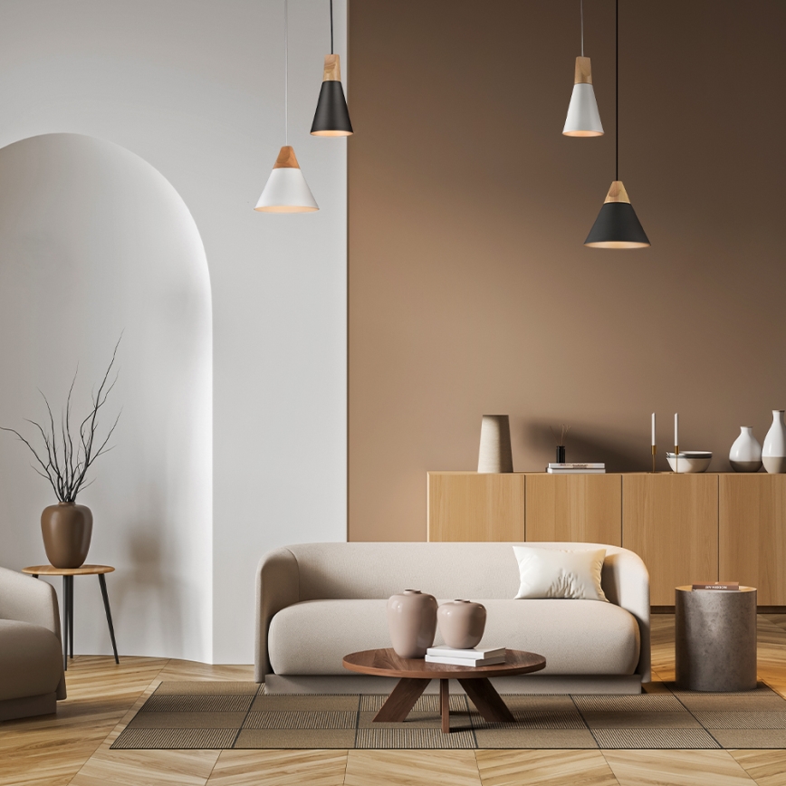Maytoni P359-PL-140-C - Пендел BICONES 1xE27/60W/230V Ø 14 см сив/бежов