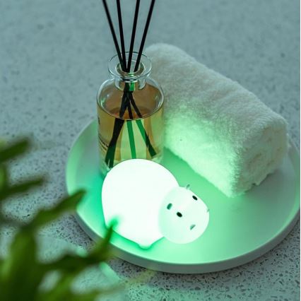 MegaLight - LED RGB Акумулаторна детска сензорна лампа за вана SWIMMY HIPPO LED/5V