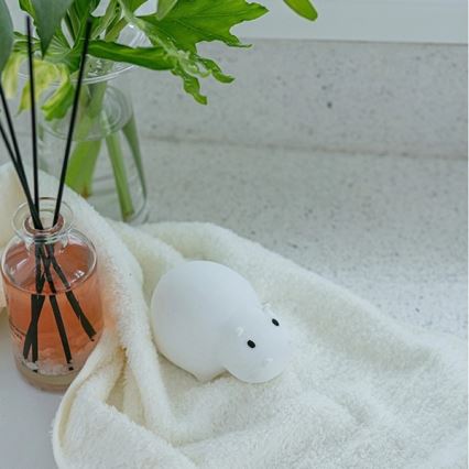 MegaLight - LED RGB Акумулаторна детска сензорна лампа за вана SWIMMY HIPPO LED/5V