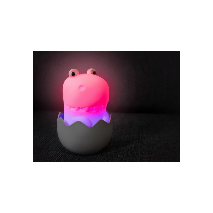 MegaLight - LED RGB Димируем акумулаторен детски докосване лампа DIGGY DINO LED/5V