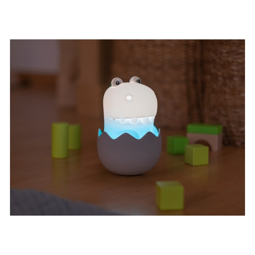 MegaLight - LED RGB Димируем акумулаторен детски докосване лампа DIGGY DINO LED/5V