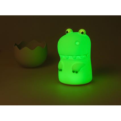 MegaLight - LED RGB Димируем акумулаторен детски докосване лампа DIGGY DINO LED/5V