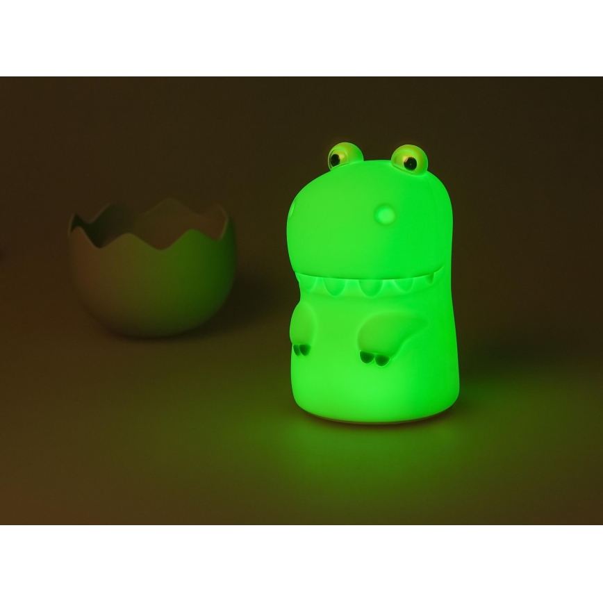 MegaLight - LED RGB Димируем акумулаторен детски докосване лампа DIGGY DINO LED/5V