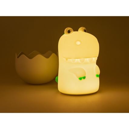 MegaLight - LED RGB Димируем акумулаторен детски докосване лампа DIGGY DINO LED/5V
