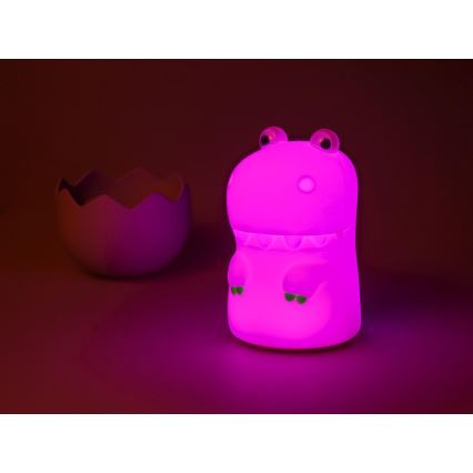 MegaLight - LED RGB Димируем акумулаторен детски докосване лампа DIGGY DINO LED/5V