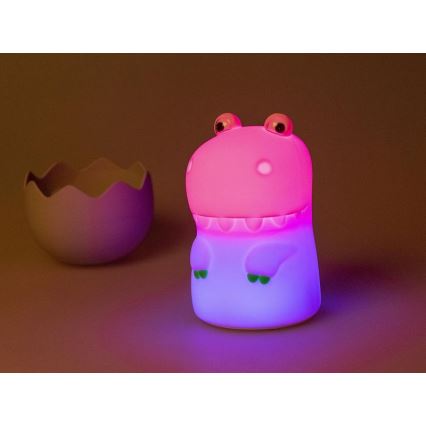 MegaLight - LED RGB Димируем акумулаторен детски докосване лампа DIGGY DINO LED/5V