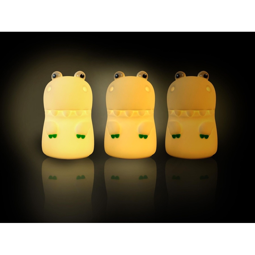 MegaLight - LED RGB Димируем акумулаторен детски докосване лампа DIGGY DINO LED/5V