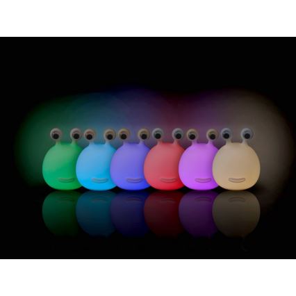 MegaLight - LED RGB Димируем акумулаторен детски докосване лампа MOMO MOON LED/5V