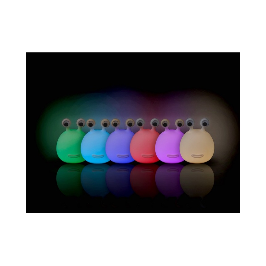 MegaLight - LED RGB Димируем акумулаторен детски докосване лампа MOMO MOON LED/5V