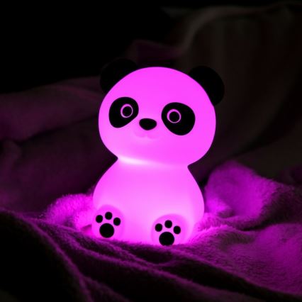 MegaLight - LED RGB Димируем акумулаторен детски докосване лампа PADDY PANDA LED/5V