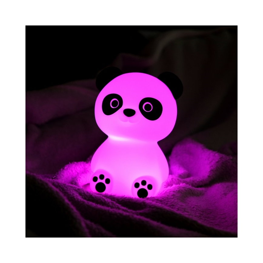 MegaLight - LED RGB Димируем акумулаторен детски докосване лампа PADDY PANDA LED/5V