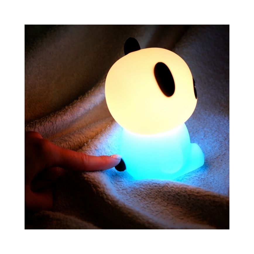 MegaLight - LED RGB Димируем акумулаторен детски докосване лампа PADDY PANDA LED/5V