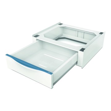 Meliconi 656112 - Междинна поставка за пералня и сушилня с изтеглящо се 28-литрово отделение за съхранение, бяла