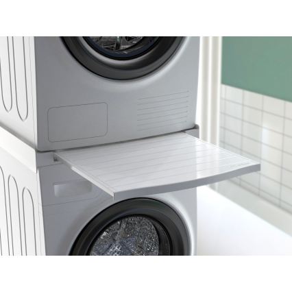 Meliconi 656113 - Междинна поставка за пералня и сушилня с изтегляща се полица 70 cm бяла