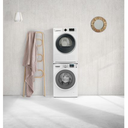 Meliconi 656113 - Междинна поставка за пералня и сушилня с изтегляща се полица 70 cm бяла