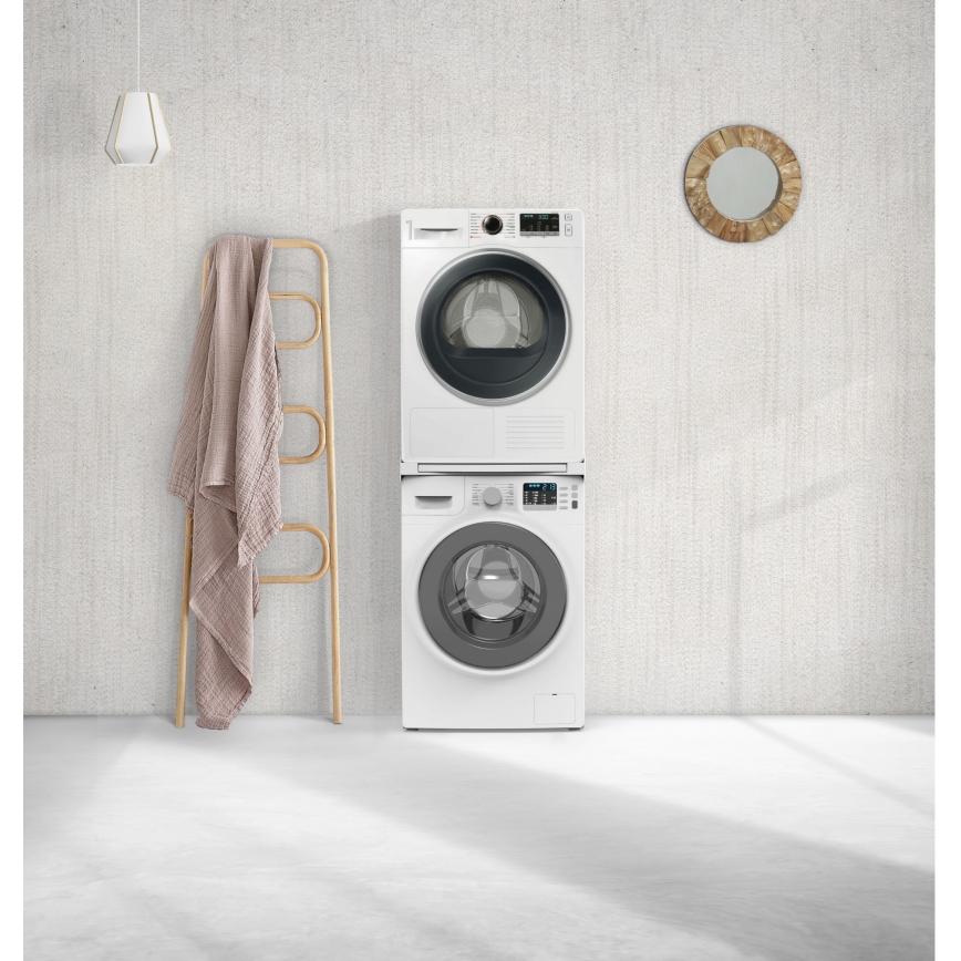 Meliconi 656113 - Междинна поставка за пералня и сушилня с изтегляща се полица 70 cm бяла