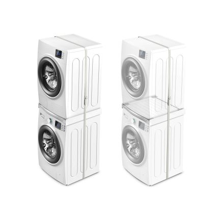 Meliconi 656113 - Междинна поставка за пералня и сушилня с изтегляща се полица 70 cm бяла