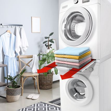 Meliconi 656114 - Междинна поставка за пералня и сушилня, 70 см, бяла